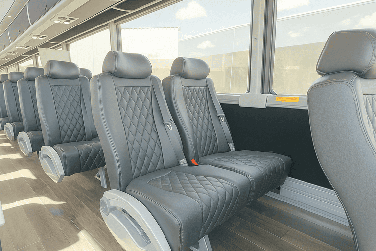 interior of Knoxville Coach Bus Service charter bus