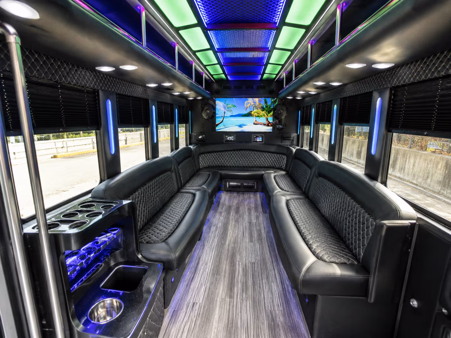 knoxville 18 passenger party bus inside