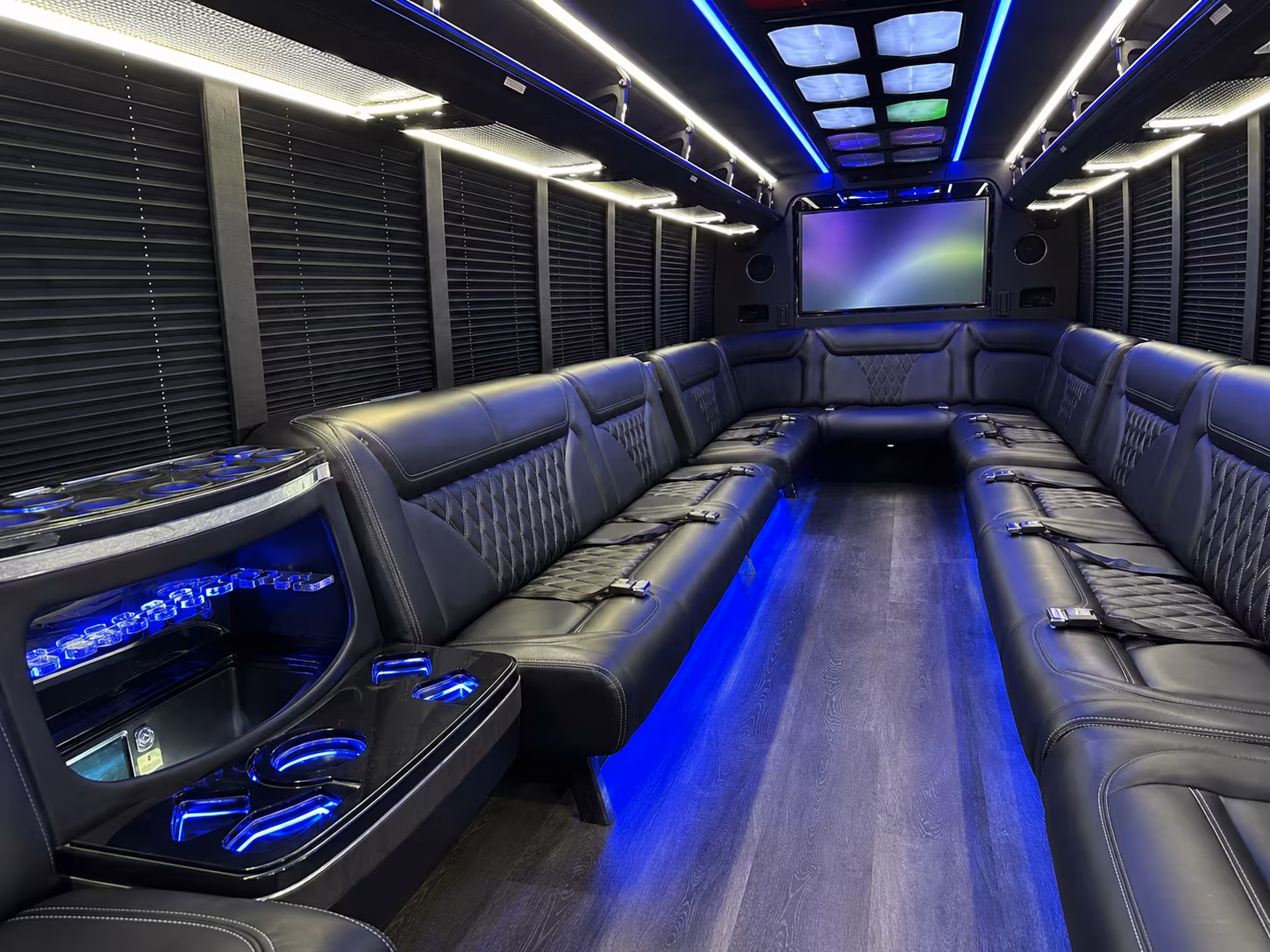 knoxville 20 passenger party bus inside
