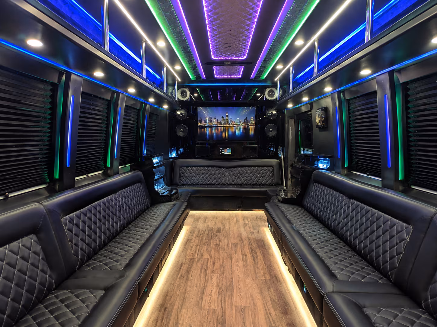 knoxville 25 passenger party bus interior