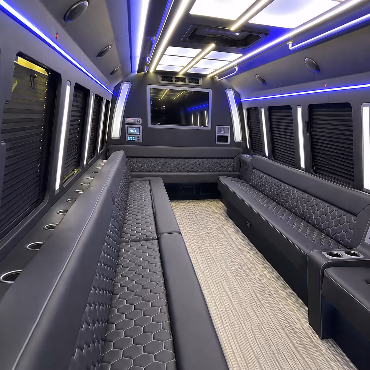 knoxville 40 passenger party bus inside