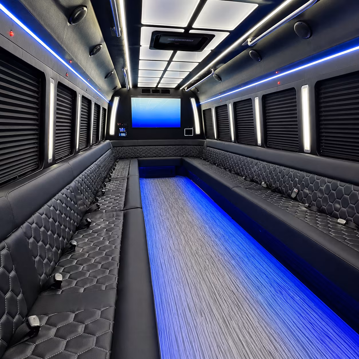 knoxville 50 passenger party bus inside