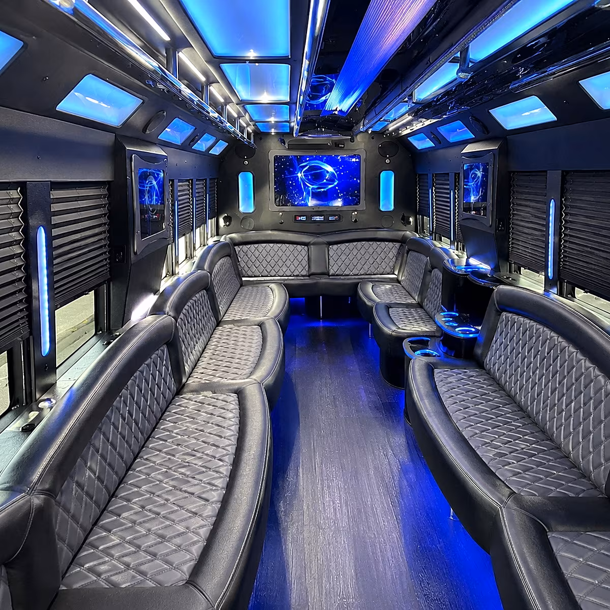 knoxville 50 passenger party bus interior