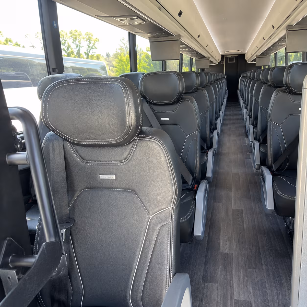 knoxville 56 passenger charter bus inside